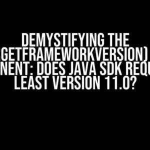 Demystifying the $(TargetFrameworkVersion) v12.0 Component: Does Java SDK Require at Least Version 11.0?